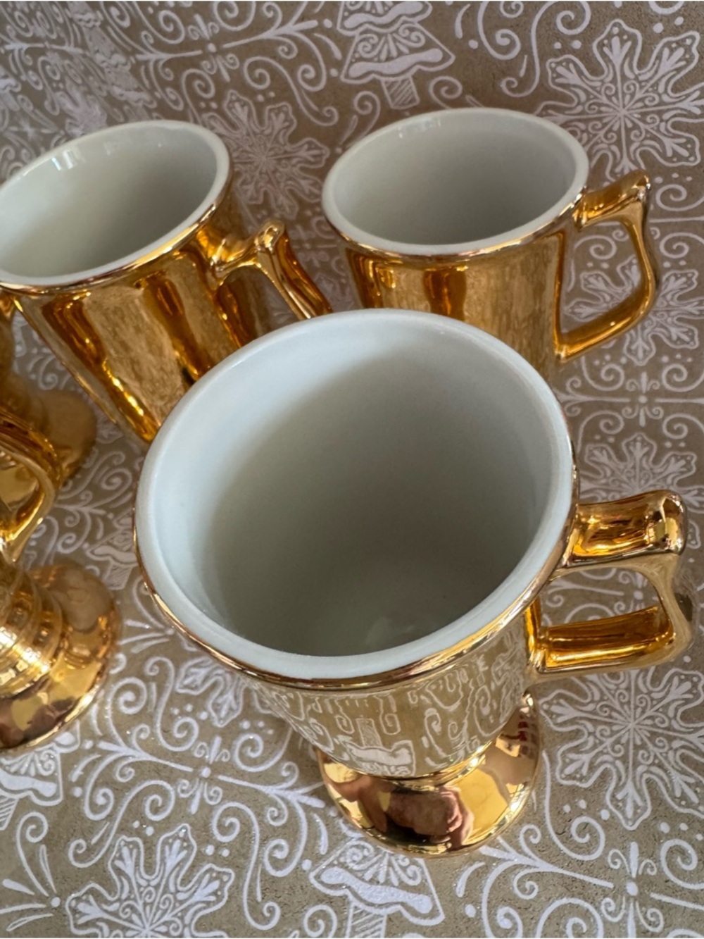 Hall 1273 Golden Gloss Footed- Luxe Gold Coffee Mug set of 5 made in USA